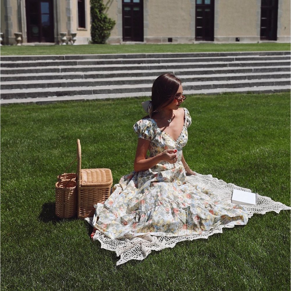 Danielle Bernstein Printed Poplin Midi Dress